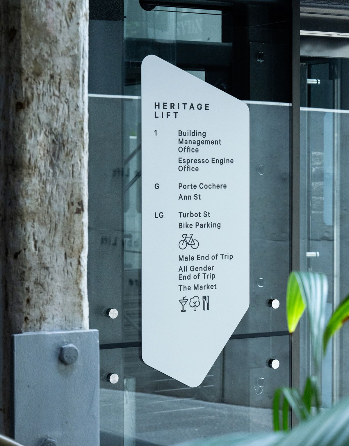 Heritage lift wayfinding signage