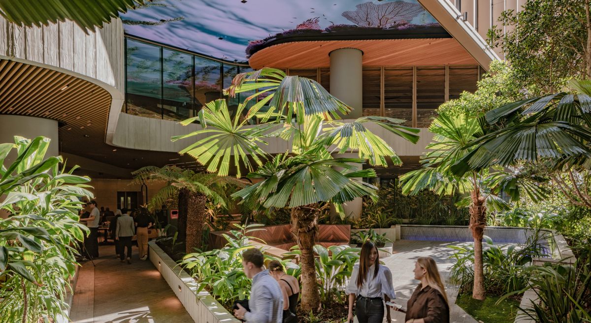 Digital screen inside 80 Ann Street buidling