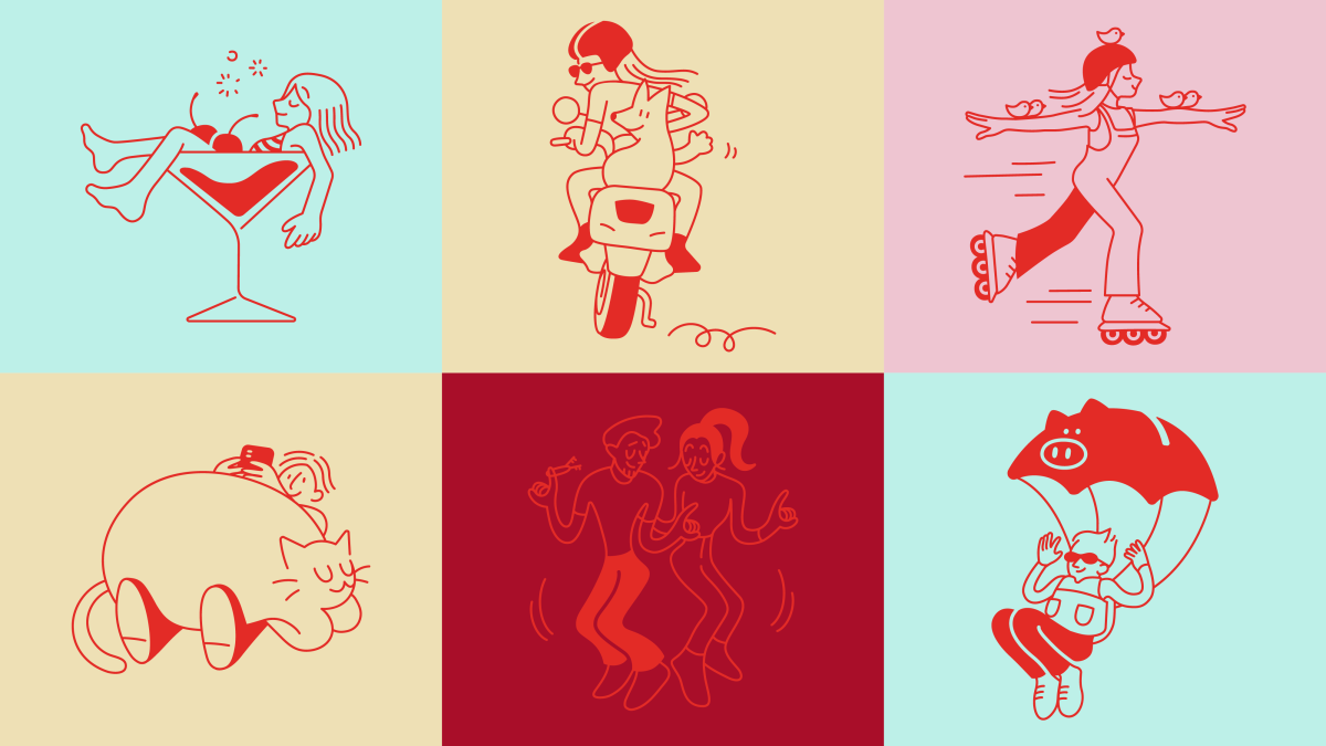 Domaine Homes multicoloured brand tiles