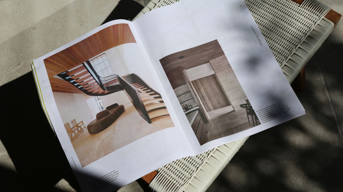 Magazine with images of interiors