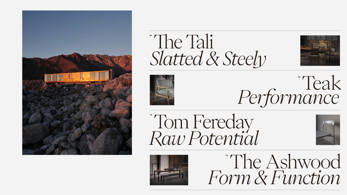 Graphic of photo with property nessled in rocky environment and assorted text and images