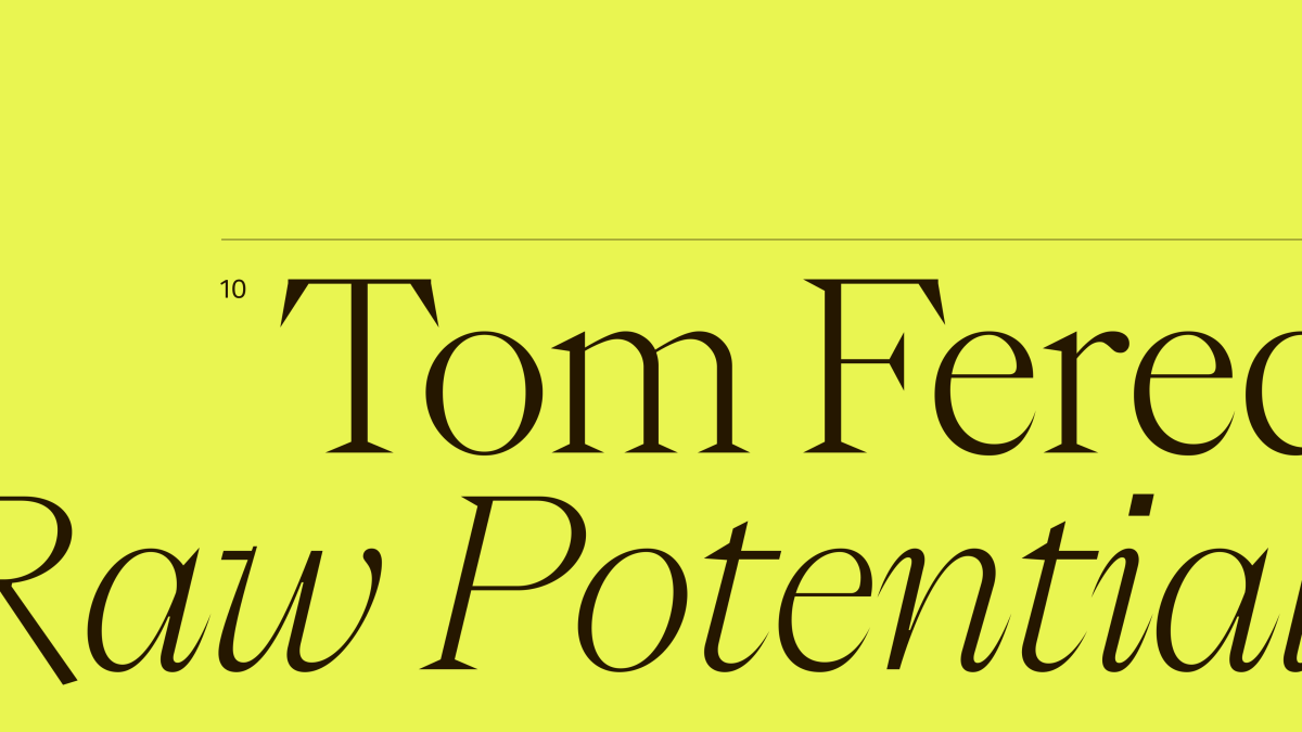 Graphic text 'Tom Fereday Raw Potential'