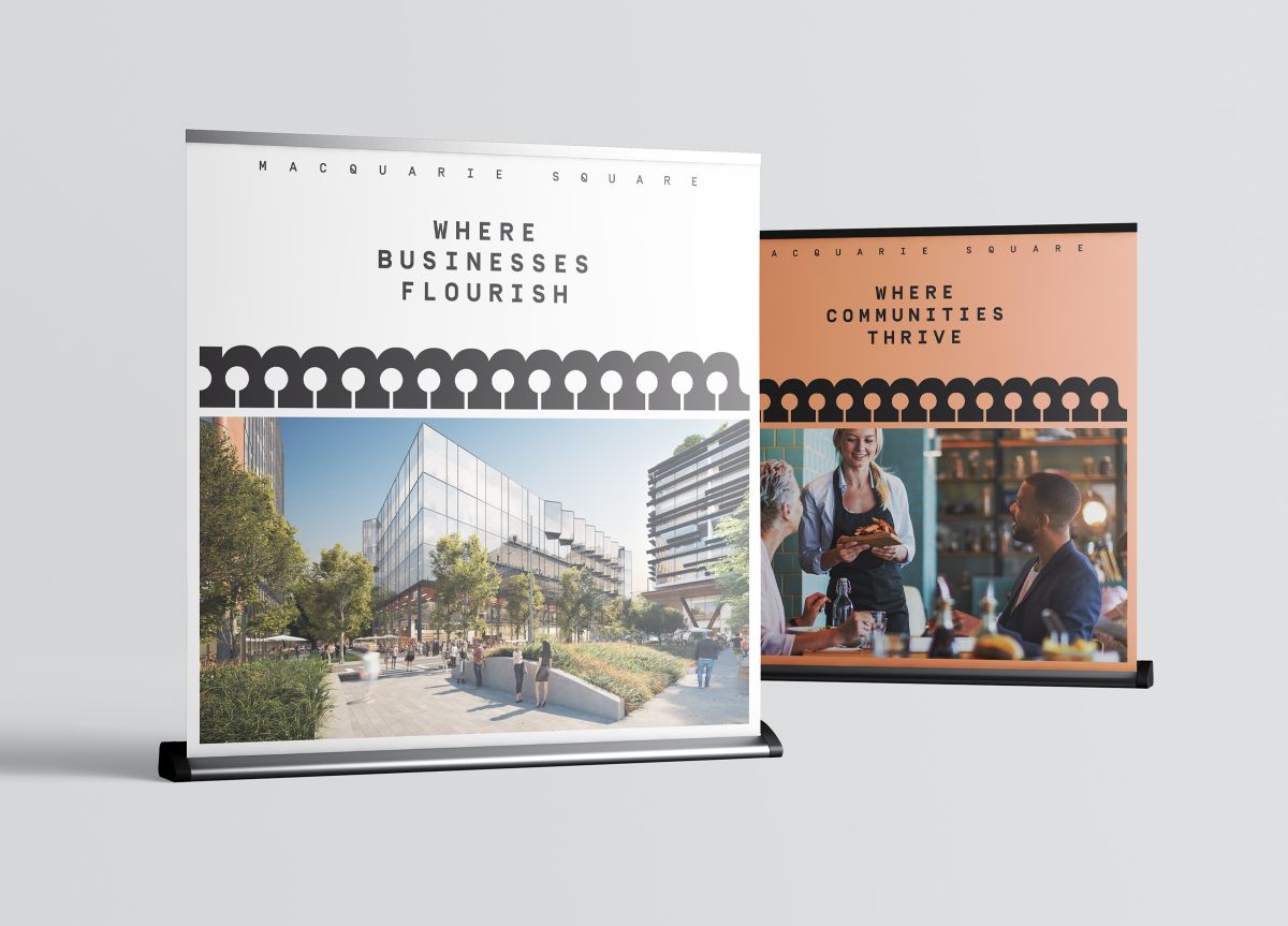 Macqaurie Sqaure pull up banners
