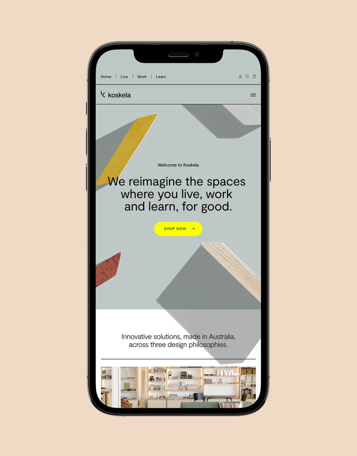 Koskela website on mobile
