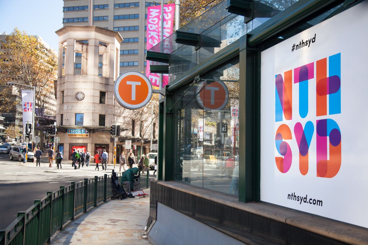 NTH SYD poster outside train station