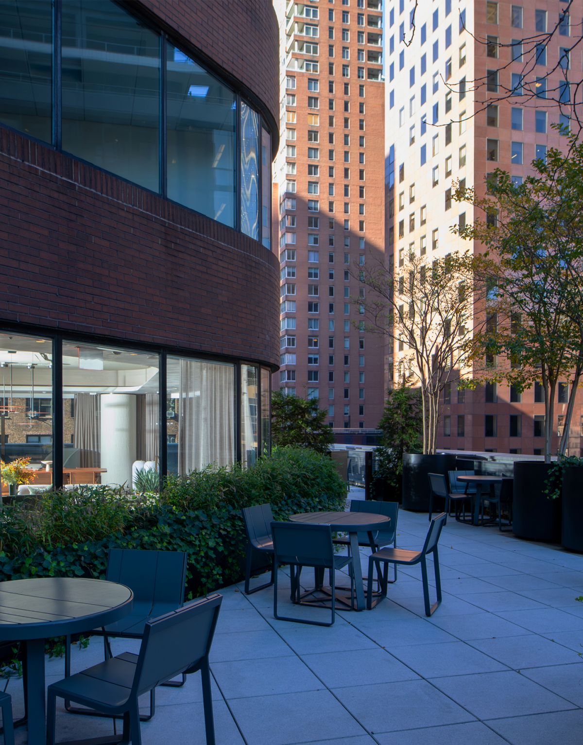 Outdoor seating on rooftop