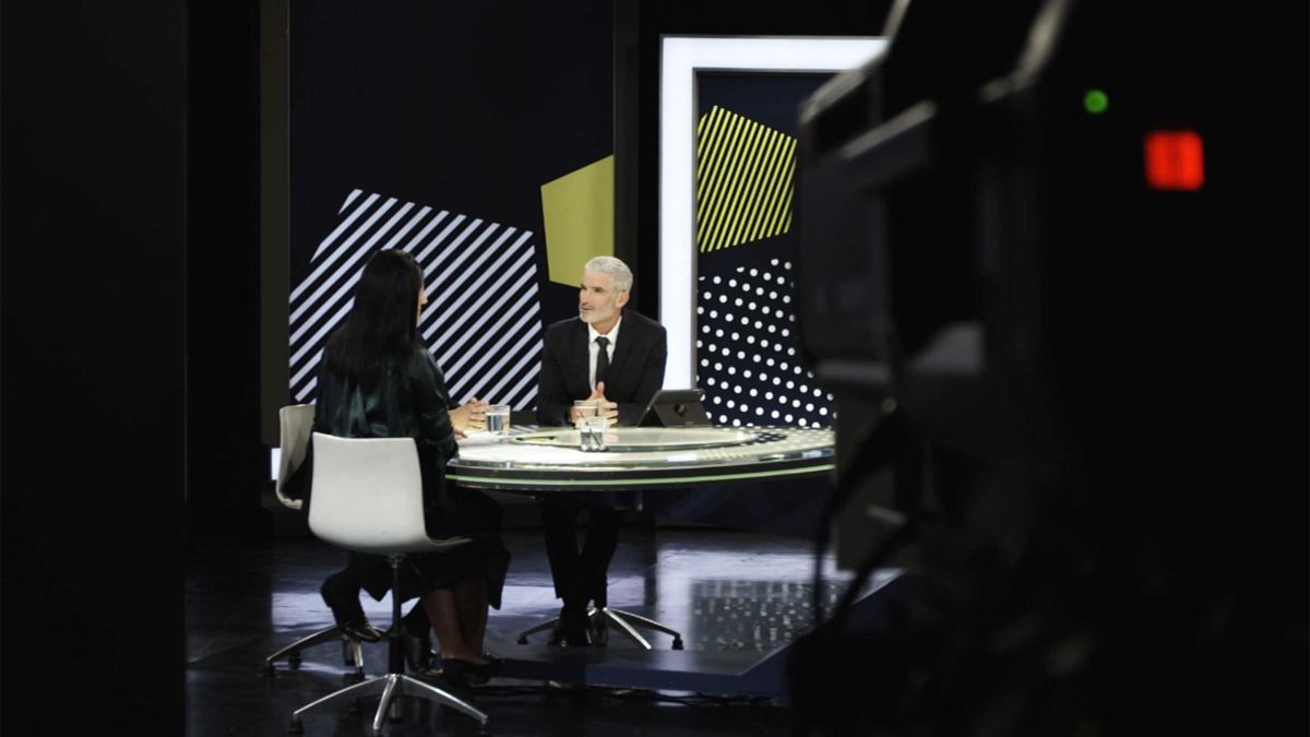 Interview being filmed at SBS