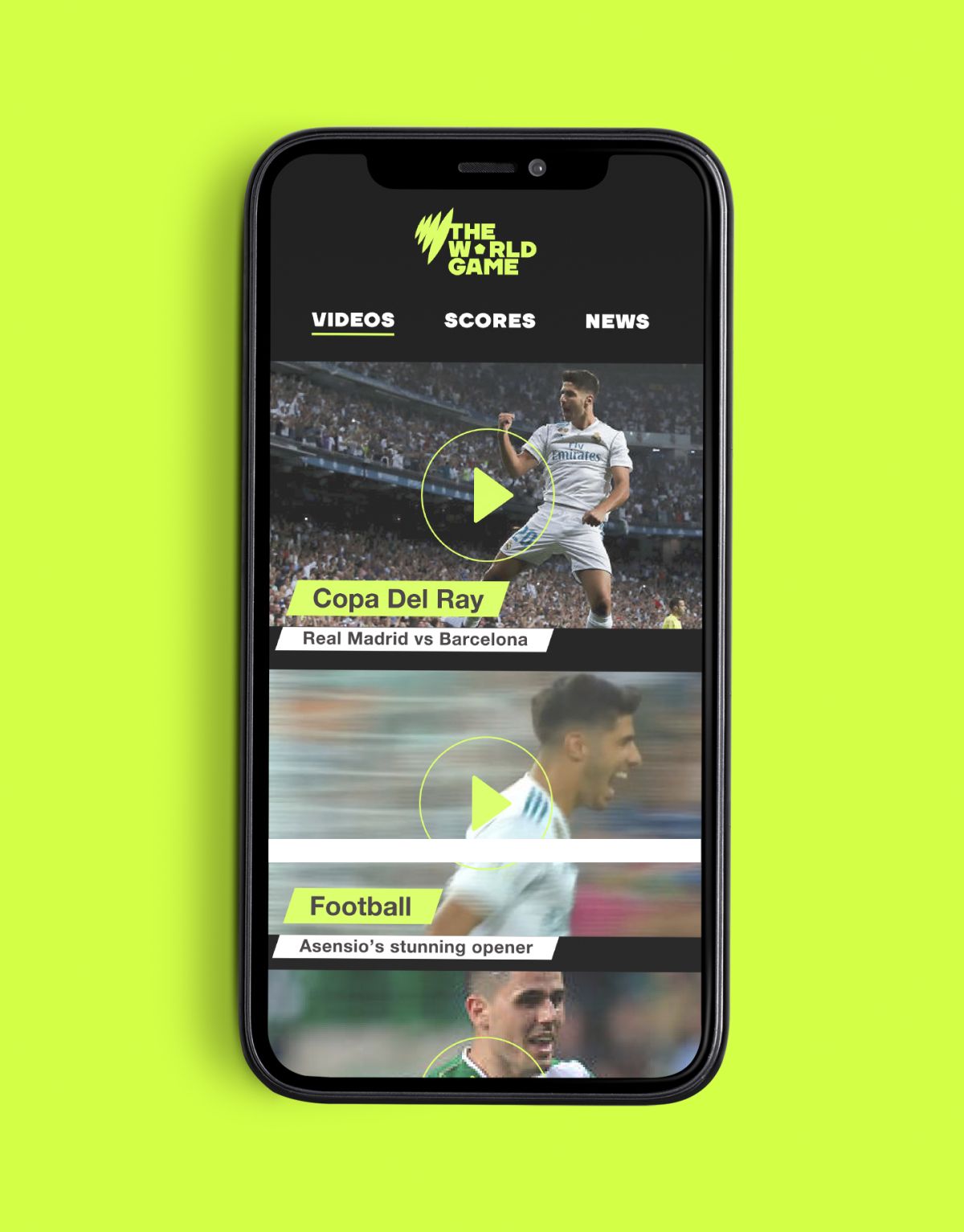 The world game site displayed on an iphone