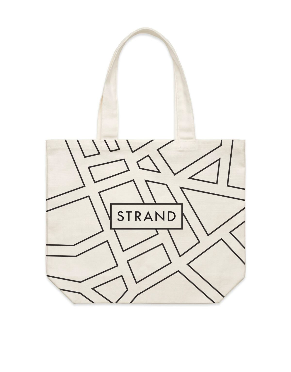 STRAND tote bag with logo and map design