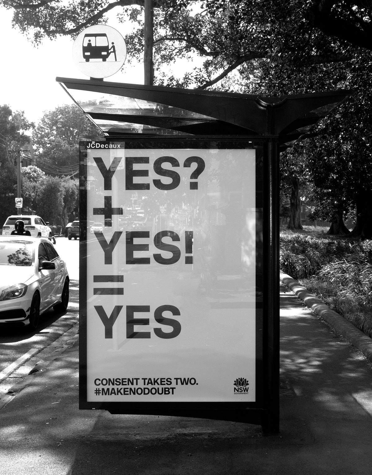 Image YES campaign bus stop poster